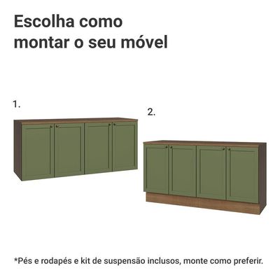 Rack Para Até 70 Polegadas + Prateleiras 160cm Vik Madesa 05 Rustic-verde