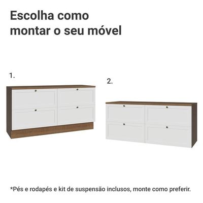 Rack Para Até 70 Polegadas 160cm 4 Gavetas Vik Madesa 04 Rustic-branco