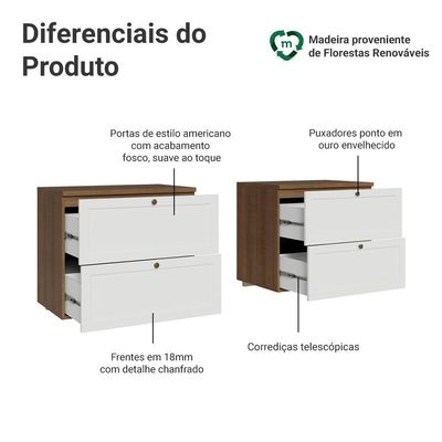 Rack Para Até 70 Polegadas 160cm 4 Gavetas Vik Madesa 04 Rustic-branco