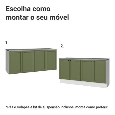 Rack Para Até 70 Polegadas + Prateleiras 160cm Vik Madesa 05 Branco-verde