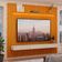 Rack Com Painel Para Sala Ripado Cleann Com Off White - Moveisaqui