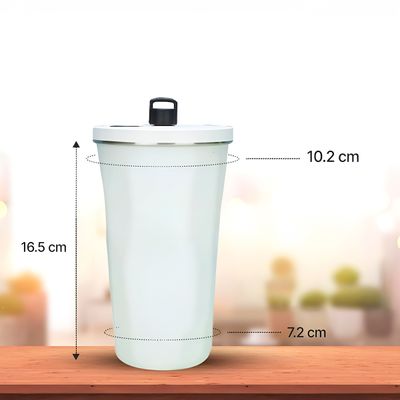 Copo Térmico Aço Inox 600ml com Canudo Água Café Suco Cor:Azul