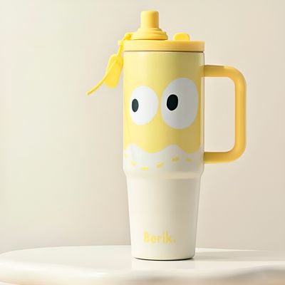 Copo Térmico 900ml com Canudo – Mantém Bebidas Quentes e Geladas, Anti-Derramamento Cor:Vermelho