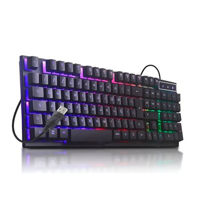 Teclado Gamer Semi-Mecânico RGB ABNT2 com 12 Teclas Programáveis e À Prova de Respingo - com Fio Anti Ghosting