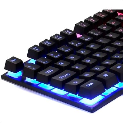 Teclado Gamer Semi-Mecânico RGB ABNT2 com 12 Teclas Programáveis e À Prova de Respingo - com Fio Anti Ghosting