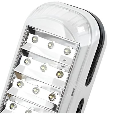 Luminária Lâmpada Emergência 42 LEDs Recarregável Branco - Compacta, Potente e de Longa Duração