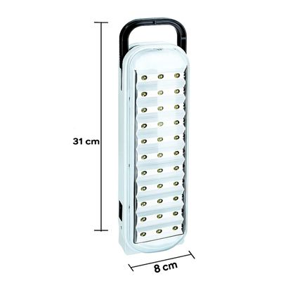 Luminária Lâmpada Emergência 42 LEDs Recarregável Branco - Compacta, Potente e de Longa Duração