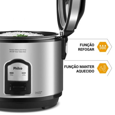 Panela de Arroz Elétrica Philco Inox 10 xícaras PH10P 220V