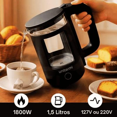 Chaleira Eletrica 1,5l Mali Preto 220v - Unitermi 6.1.116