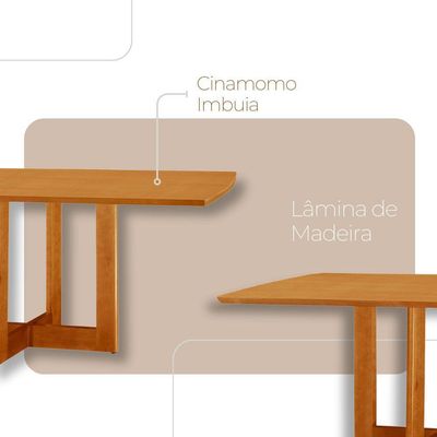 Mesa 120cm Laminado Barril Com 4 Cadeiras Moderna Mobilia Linho Off White Imbuia Naturale