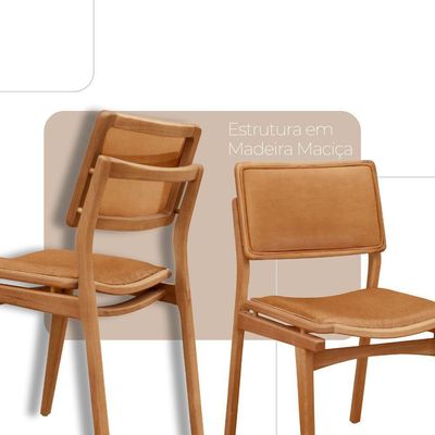 Mesa 120cm Laminado Barril Com 4 Cadeiras Moderna Mobília Star Caramelo Imbuia Naturale