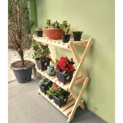 Estante Tripla Para Vasos Suculentas Sanfonada Pratica