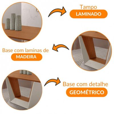 Mesa Para Sala De Jantar Rubi 180cm Moderna Mobília Off White Com Off White-cinamomo Imbuia