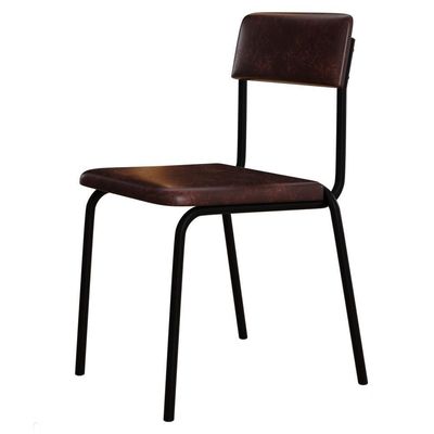 Kit 04 Cadeiras Estofada Para Sala De Jantar Sense Preto C01 Courino Café - Lyam Decor
