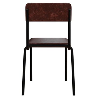 Kit 04 Cadeiras Estofada Para Sala De Jantar Sense Preto C01 Courino Café - Lyam Decor