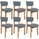 Kit 06 Cadeiras Para Sala De Jantar Cozinha Living Estofada Dara L02 Suede Cinza - Lyam Decor