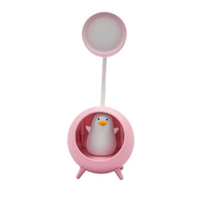 Luminaria De Mesa Decorativa Usb Portatil Articulavel Abajur P- Leitura Estudo Patinho Rosa
