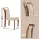Mesa Ane 180 Tampo Laminado Barril Com 6 Cadeiras Munique Linho Off Imbuia Natural