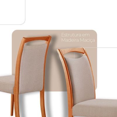 Mesa 120cm Laminado Barril Com 4 Cadeiras Moderna Mobilia Brisa Imbuia Naturale