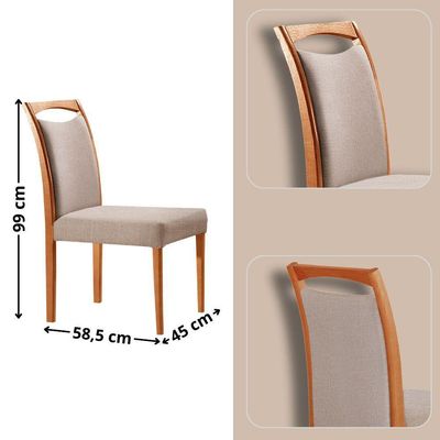 Mesa 120cm Laminado Barril Com 4 Cadeiras Moderna Mobilia Brisa Imbuia Naturale