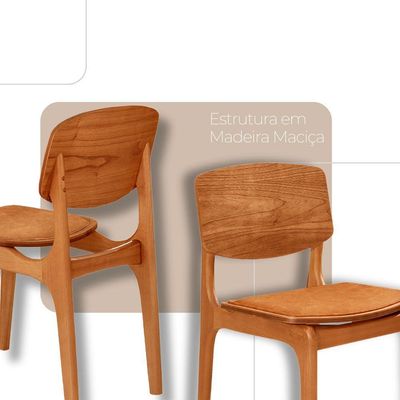 Mesa 120 Laminado Com 4 Cadeiras Malta Gold Moderna Mobília Star Caramelo Imbuia Naturale