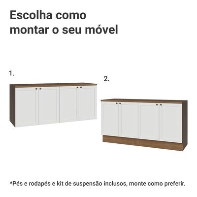 Rack Para Até 70 Polegadas + Prateleiras 160cm Vik Madesa 05 Rustic-branco