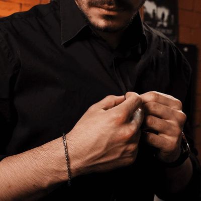 Pulseira Masculina Collins Steel Silver M