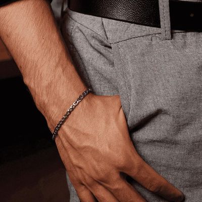 Pulseira Masculina Collins Steel Silver M
