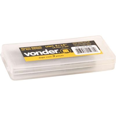 Macho Manual Aço Rápido 1-4" Unc 20fpp 3 Pç Din 351 Vonder