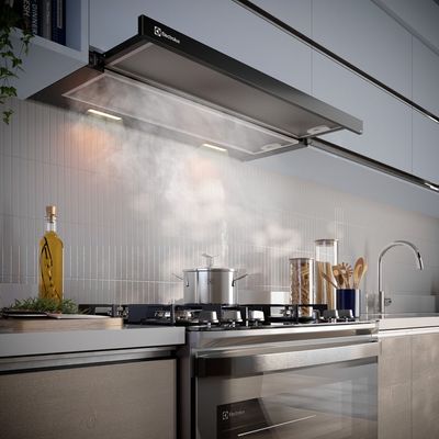 Depurador de Ar Electrolux 90cm Retrátil Preto Efficient com Luz de Led (DE9RB) 127V