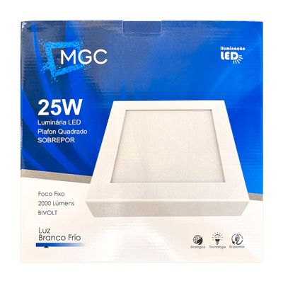Luminária Plafon Led Sobrepor Quadrado 24w 30x30  Bivolt