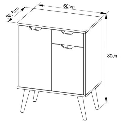 Gabinete Para Banheiro 60 Cm 2 Portas Com Cuba Meire Branco