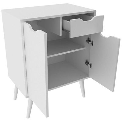 Gabinete Para Banheiro 60 Cm 2 Portas Com Cuba Meire Branco