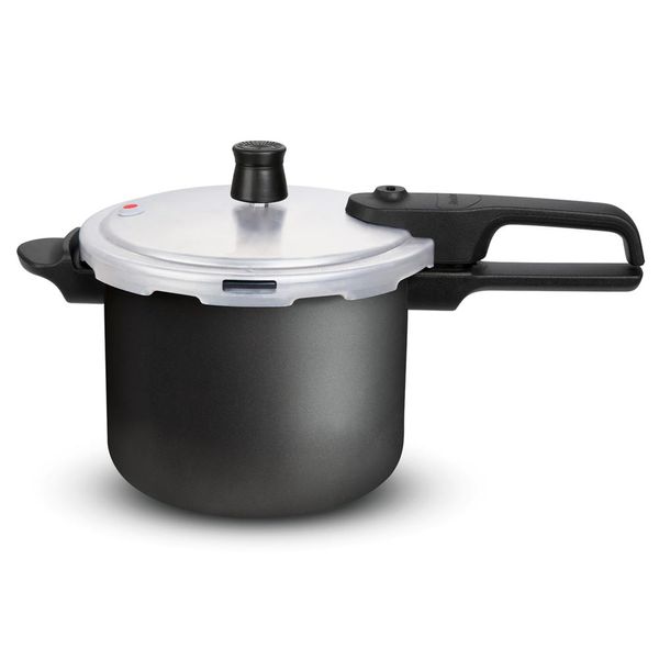 Panela de Pressão 4,5L Segura Fechamento Externo Grafite - Rochedo Panela de Pressão 4,5L Segura Fechamento Externo Grafite - Rochedo