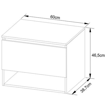 Gabinete De Banheiro 60 Cm 1 Porta E Nicho Valente Amêndoa/branco