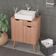 Gabinete Para Banheiro 60 Cm 2 Portas Com Cuba Meire Amêndoa