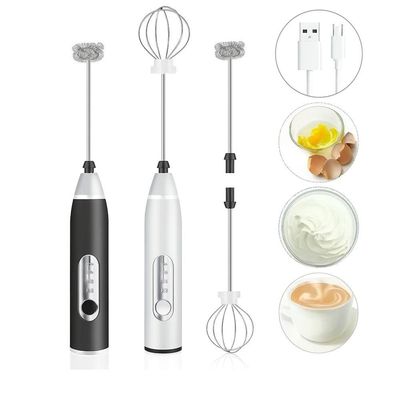 Mini Mixer Portátil Usb Com 3 Velocidades – Espumador De Leite, Batedor De Ovos, Whey E Shakes Cremosos Preto