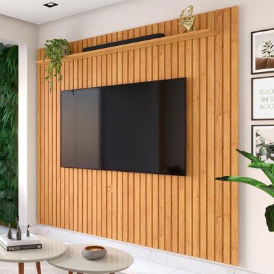 Painel Ripado Impacto Para Tv Até 85 Polegadas Cinamomo
