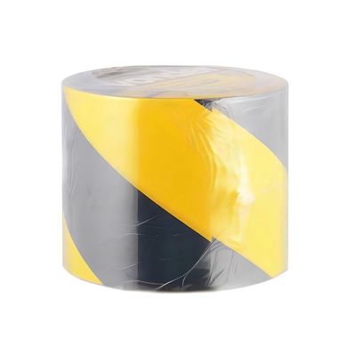 Fita Demarcação Adesiva 100mm X 30m Zebrada Vonder Sinalização Preta E Amarela Isolamento Segurança