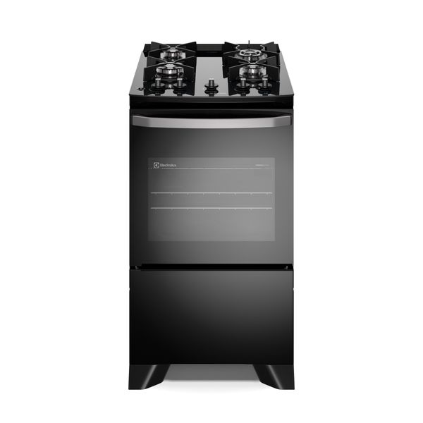 Fogão 4 bocas Electrolux Preto Efficient Mesa Vidro, Tripla Chama e PerfectCook (FE4GB) Bivolt Fogão 4 bocas Electrolux Preto Efficient Mesa Vidro, Tripla Chama e PerfectCook (FE4GB) Bivolt