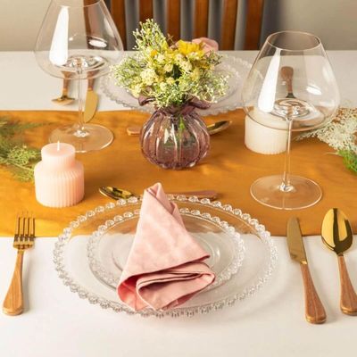 Aparelho de Jantar Cerâmica e Faqueiro Inox Dourado 24 Peças Mesa Posta Elegante 6 Pessoas