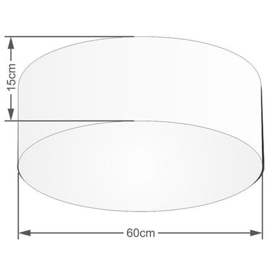 Plafon Cilíndrico Md-3006 Cúpula Em Tecido 60x15cm Algodão Crú - Bivolt