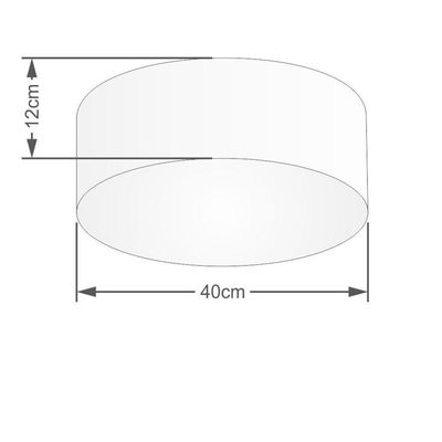 Kit Plafon Cilíndrico Md-3005 E Pendente Md-4019 Cúpula Em Tecido 40cm Rústico Cinza - Bivolt