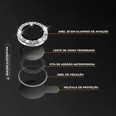 Protetor de lente One Armor para iPhone 16 / 16 Plus - Glitter - Gshield