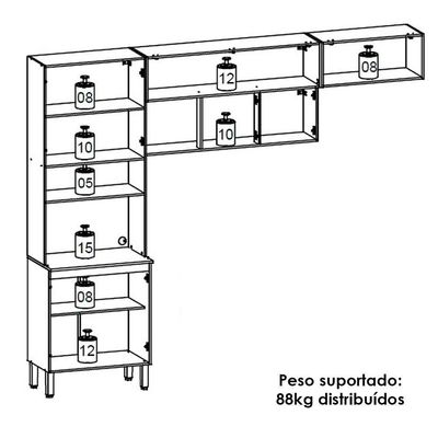 Cozinha 3 Pecas Urbane 260 Cm Freijo Vanilla Cp Ripado Freijo Ktp