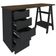Mesa Para Escritório Escrivaninha Home Office 05 Gavetas Spirit Nogal A02 Preto - Lyam Decor