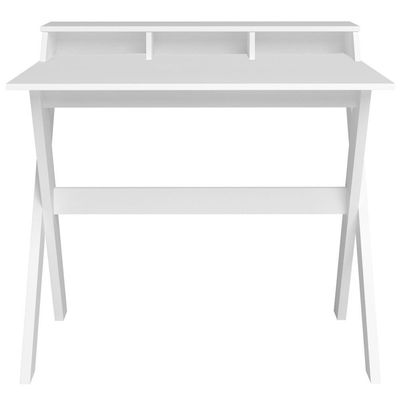 Mesa Para Escritório Escrivaninha Home Office Itália A02 Branco - Lyam Decor