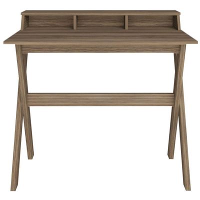Mesa Para Escritório Escrivaninha Home Office Itália A02 Nogal - Lyam Decor