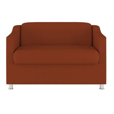 Kit Sofá Namoradeira + 02 Poltrona Tilla Recepção Sala Suede terracota