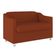 Kit Sofá Namoradeira + 02 Poltrona Tilla Recepção Sala Suede terracota